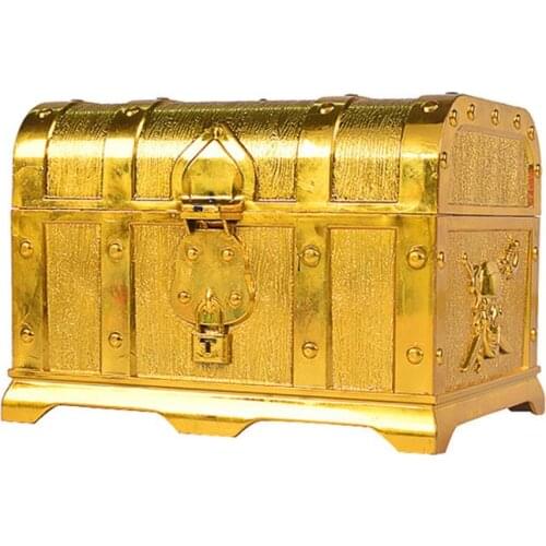 Pirate Treasure Chest Decorative Treasure Chest Keepsake Jewelry Box Plastic Toy Treasure Boxes Party Decor gifts large size