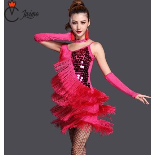 Latin Dance Dress Girls Kids adult Modern Ballroom elegant Fringe Salsa Tango tassels samba carnival costume compitition outfit