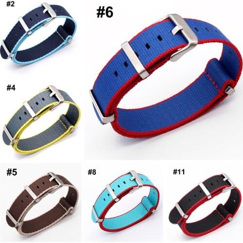 Superior Quality 20mm 22mm Herringbone Watch Band Nylon Nato Watch Strap for Army Sports Military Striped Replacement Band