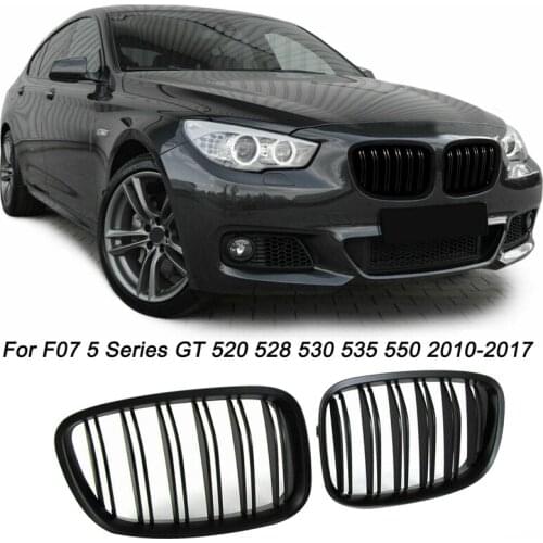 Black Front Bumper Hood Kidney Grill Grille For-BMW F07 5 Series GT 520 528 530 535 550 2010-2017