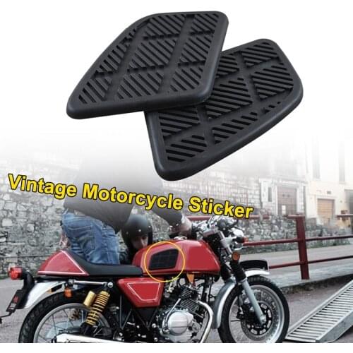 2 Pieces Motorcycle Gas Fuel Tank Rubber Pad Protector for Retro Cafe Racer