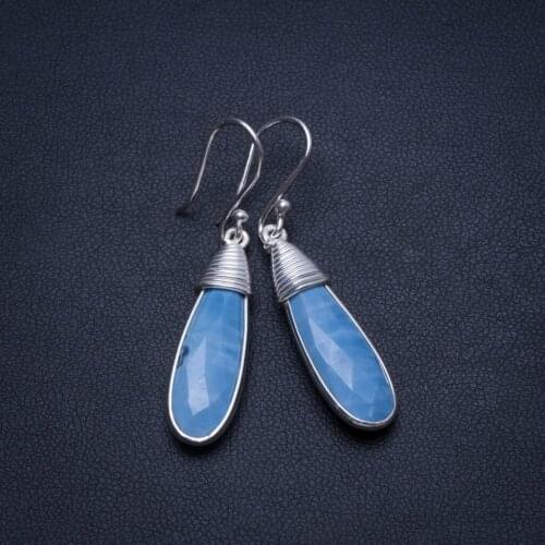 Natural Owhyee Opal Handmade Boho 925 Sterling Silver Earrings 1 1/2" T4174