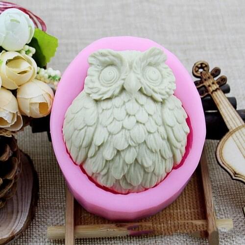 3D Owl Silicone Cake Mold Cartoon Fondant Gummy Jelly Candy Chocolate Soap Clay Crafts Making Molds Cake Decoration Baking Tools