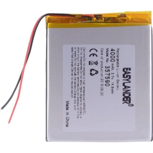 357590 3.7V 4000mah tablet battery replacement 7" Irbis TX01 TZ02 TZ01 TZ72 TZ43 TZ53 E-book DVR