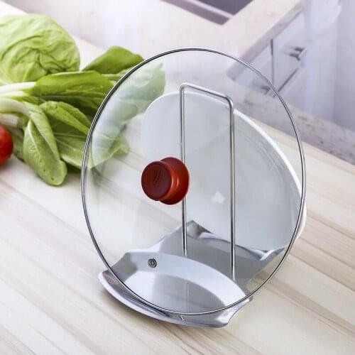 Steel Pan Lid rack Spoon Spatula Rack Pot Cover Metal Cooking Bracket Kitchen Tidy Up Kitchenware Storage Rack Tools