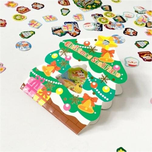 71 Pcs/Pack Lovely Cartoon Christmas Tree Sealflake Decorative Stickers Scrapbooking DIY Craft Stickers