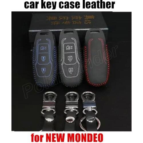 Only Red new fashion design case fit for FORD NEW MONDEO Hand sewing car key case cover car styling genuine quality leather