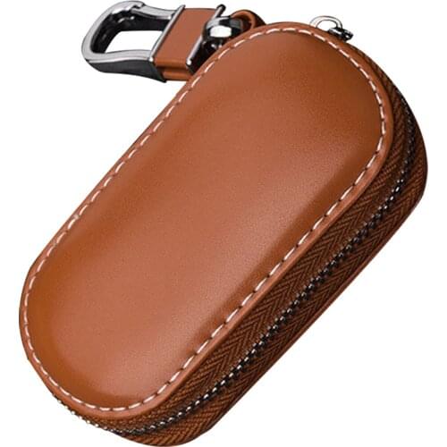 Universal PU Leather Keyless Entry Protective Accessories Portable Pouch Privacy Protection Anti Lost Fashion Car Key Bag Case