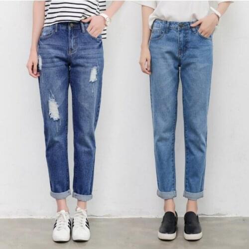 Mom Waist Vintage Denim Pants For Women Teen Girls Jeans Boyfriend Trousers Femme Cowboy High Quality Large Plus Size