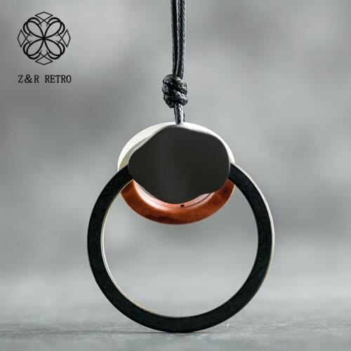 Vintage Circle Pendants for Women Long Necklace Statement Suspension Jewellery Chokers necklaces & pendants Alloy Jewelry 2020