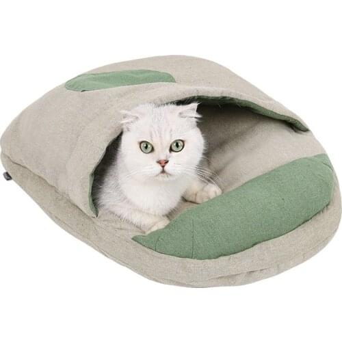 Four Season Universal Cat Bed Sleeping Bag Winter Warm Movable Cat House Cave Comfortable Cat Nest With Pillow Pet House
