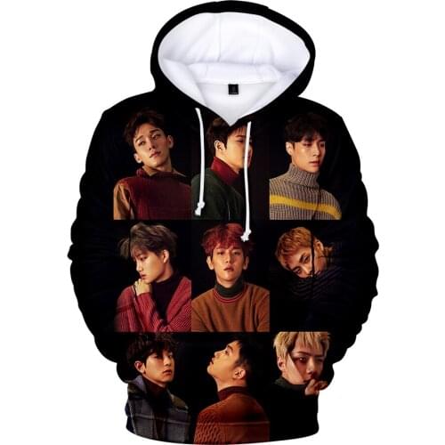 High Quality EXO Member 3D Print Casual New Style Print Sweatshirt Long Sleeve Boys/Girls Spring/Winter Clothes Hoodies Size 4XL