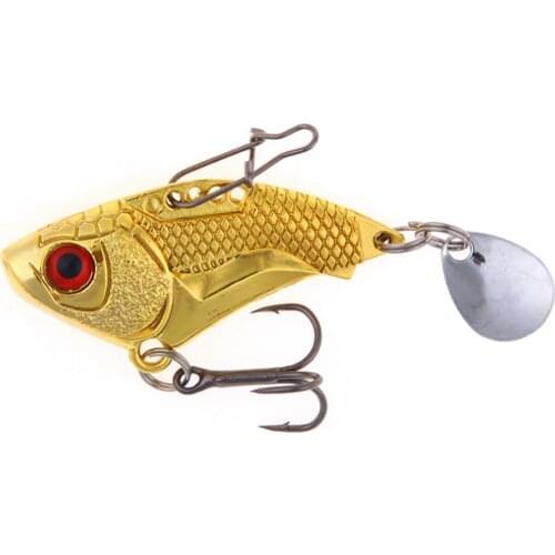 1Pcs Metal Gold Sliver VIB Fishing Lures 4.5cm 16g Spoon Lure Pesca Hooks Hard Crankbait Fish Wobbler Fishing Accessories