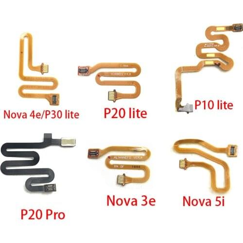10Pcs/Lot,Home Button Fingerprint Touch Id Sensor Connector Flex Cable For Huawei Nova 3 3i 4 4e 5 5i Pro P10 P20 Pro P30 Lite