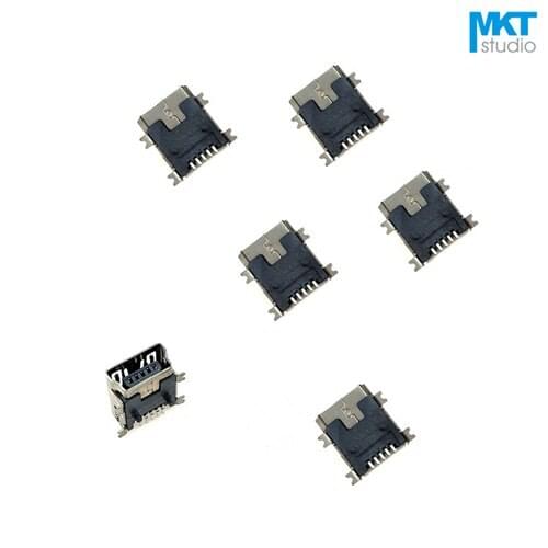 100Pcs 5 Pins 5P SMD Mini USB Female USB Socket Connector Jack Plug