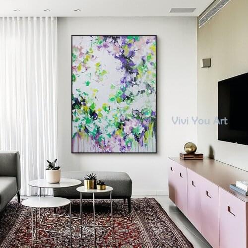 100% Unique Abstract Wall Art Handpainted Personality Painting Beautiful On Canvas Modern Flower Pictures Home Decoratio