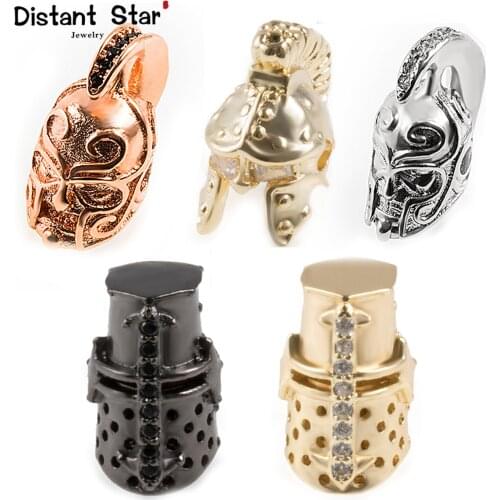 13.86*9.21/15.53*8.08mm High Quality Micro Pave CZ Helmet Type Bracelet Beads For Jewelry Making DIY Fashion Personality Bracele