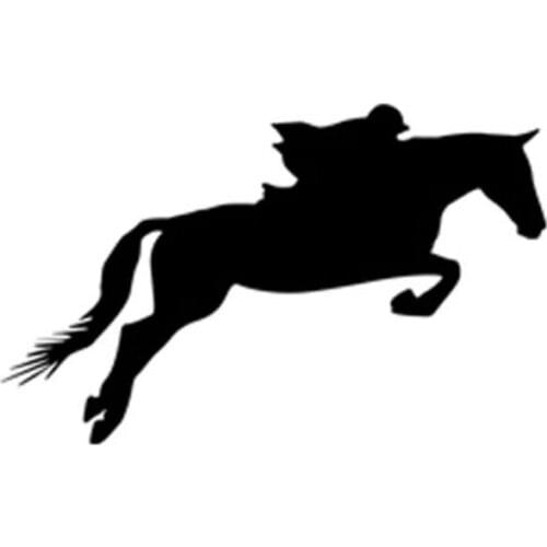 15.6*9.8CM Personalized Equestrian Riding Sport Car Decals Cartoon Reflective Vinyl Car Stickers Black/Silver C7-0442