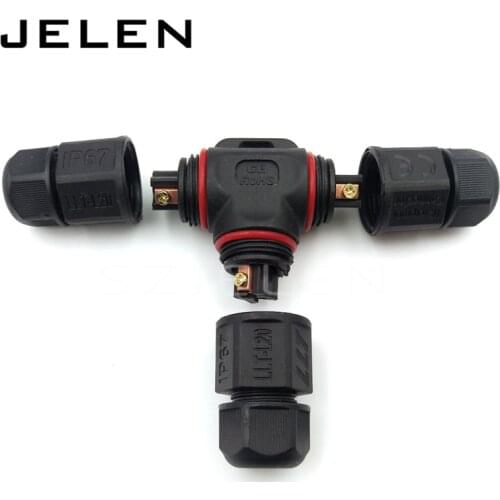 L20 3T 2 pin Waterproof Connector, T type cable connector,IP67, Industrial Power Cable Wire Connector