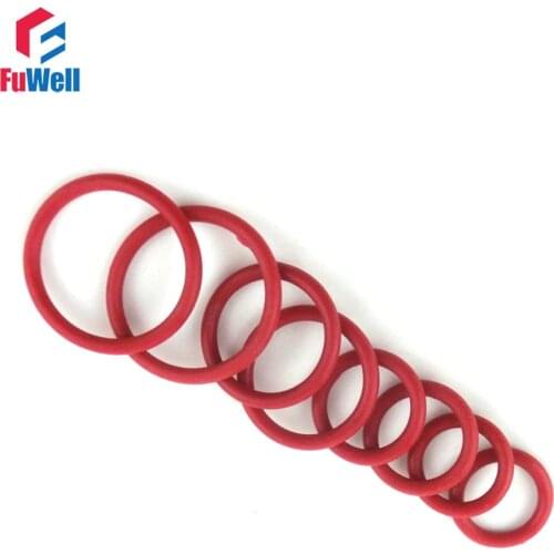 200pcs 1.5mm Thickness Red Silicon O Ring Seals Gasket 19/20/21/22/23/24/25/26/27/28mm OD O-ring Seals Gasket Washer
