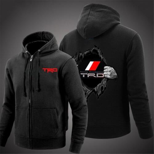 2021 Toyota TRD Car Logo Hoodies Print Jackets Mens Harajuku Sweatshirts Customize High Street Zipper Coats Man Cotton Tops