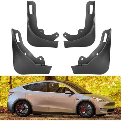 4 Pcs for Tesla Model Y 2021 ABS Front Rear Mudguards Mudflap Fender Mud Flaps Splash Guards No Drilling Needed Car Accessories