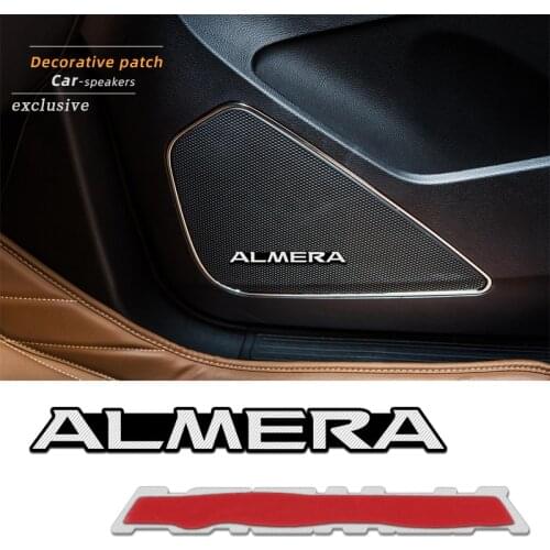 4pcs 3D aluminum speaker stereo speaker badge emblem Sticker for Nissan Almera G15 N16 Car-Styling Badge Accessories