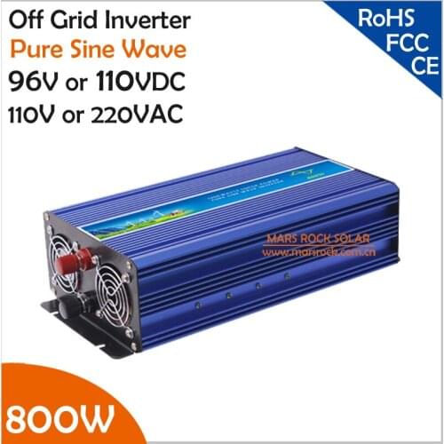800W 96V/110VDC to 110V/220VAC Off Grid Pure Sine Wave Single Phase Solar or Wind Power Inverter, Surge Power 1600W