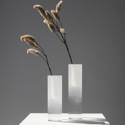 New Nordic Ins Acrylic Vase Square Column Bubble Flower Arrangement Flower Arrangement Home Decoration Ornaments