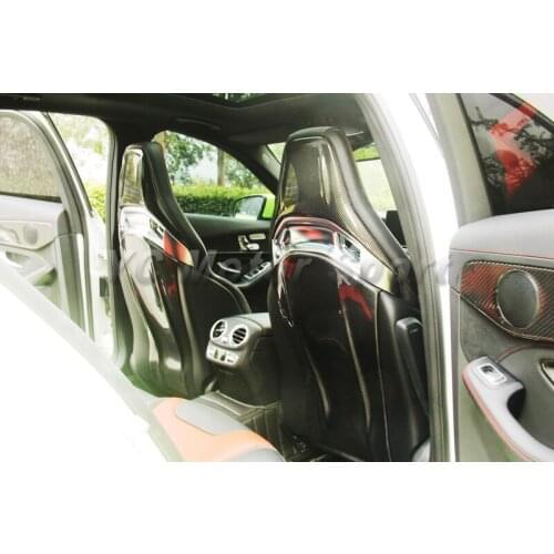 Car Accessories Dry Carbon Fiber Seat Back Cover Trim Fit For 2015-2016 MB W205 C63 Seat Back Cover Car Stying