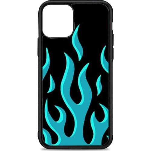 Blue flame Phone Case for iPhone 12 mini 11 pro XS Max X XR 6 7 8 plus SE20 High quality TPU silicon and Hard plastic cover