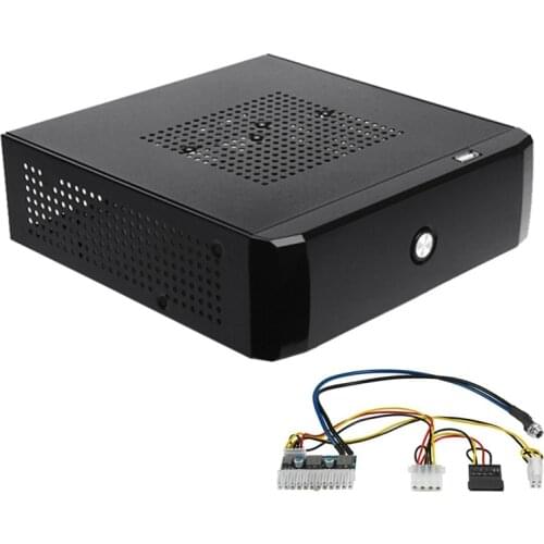 M01 Mini ITX Case with 84W 12V Power Supply Board HTPC Chassis Case USB2.0 ITX Enclosure Industrial Control Chassis