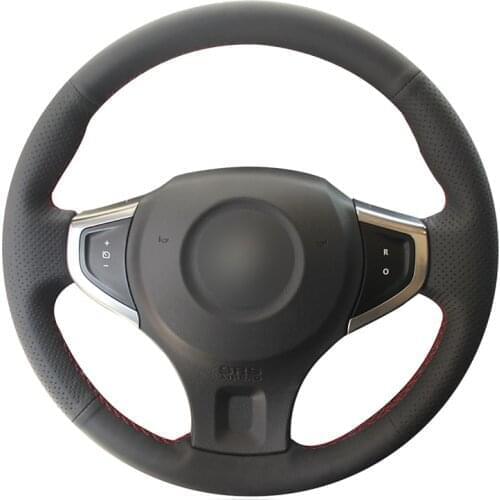 Hand-stitched Black Artificial Leather Car Steering Wheel Cover for Renault Koleos 2007-2015 Renault Samsung QM5 2007 2008 2009
