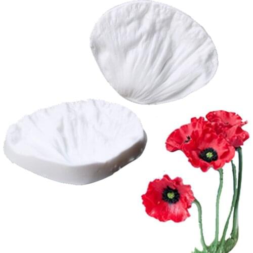 Flower Poppy Petal Texture Mould Silicone Mold Fondant Cake Decorating Tool Gumpaste Sugarcraft Chocolate Forms Bakeware