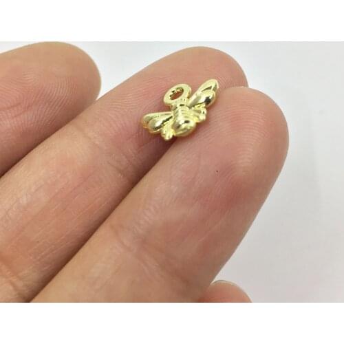 Eruifa 20pcs 10*10mm Mini Bee Zinc Alloy necklace,earring bracelet jewelry DIY handmade 2 colors