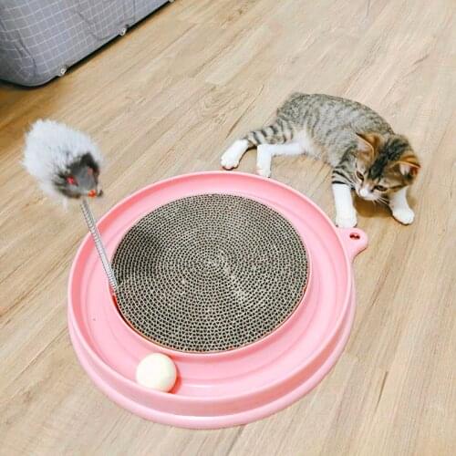 Cats Toys Catnip Fidget Stuffed Scratcher Corrugated Paper Track Plastic Disc Funny Spring Mouse Resistant To Scratching Biting