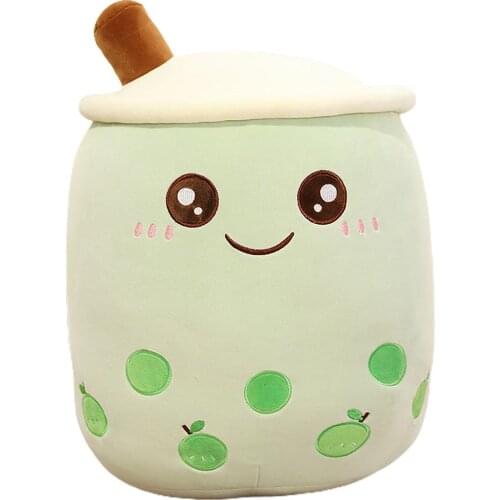 35cm Simulation Tea Cup Shaped Plush Stuffed Toy Pillow Home Decoration Doll Soft Apple Pink Strawberry Boba Tea Kids Gift