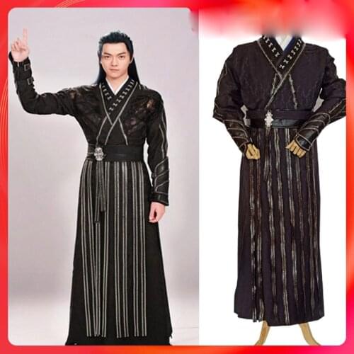 Xu Kai Black Male Costume Hanfu for TV Play Zhao Yao Ancient Chinese Sword Man Cosplay Drame Costume Hanfu