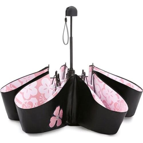 Mini Ultra-Light Five-Fold Umbrella Black Coating UV Protection Sun Umbrella Portable Female Gift Umbrella Sunny and Rainny
