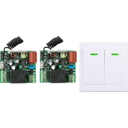 New AC 220 V 1CH Wireless Remote Control Switch System Receiver + Wall Panel Remote Transmitter Sticky Remote Smart Home Switch
