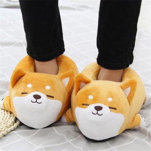 Wholesale Womens/Men Plush Shoes Indoor Warm Home Couples Slippers Ladies/MaleCute Cartoon Furry Slides Female Cotton Shoes