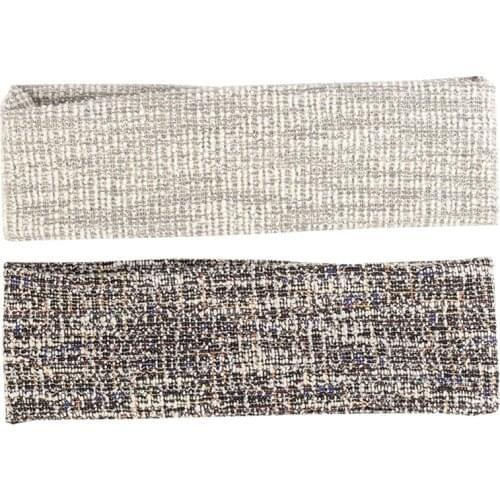 High Quality Winter Female Women Girl Headband Ladies Vintage Sweatband Stretch Colorful Knit Flat Hair Band Fashion Headwear