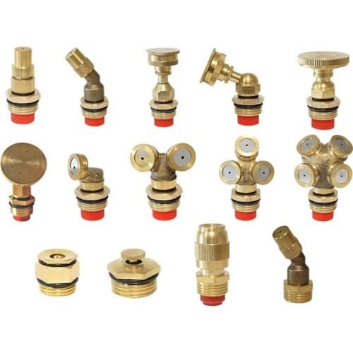 Anti Drip Misting Nozzle Cross Cooling Brass Atomizing Nozzle Fog Water Spray Greenhouse Drip Irrigationwith Filter Low Pressure