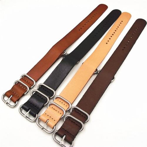 10PCS/lot High quality 18MM 20MM 22MM 24MM Nato strap genuine cow leather Watch band NATO straps zulu strap watch strap
