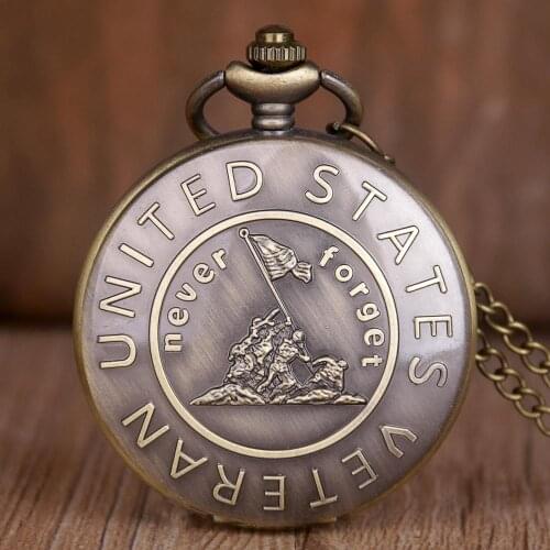 Fashion Bronze Quartz Pocket Watch Never Forget Vintage Watches Fob Chain Watches for Men Women Best Gift TD2023