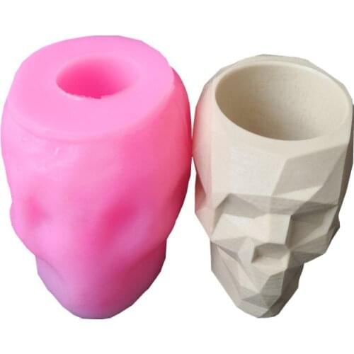 Skull Shape Silicone Succulent Plants Flowerpot Mold Cake Candle Mould 3d Handmade Food Grade M183