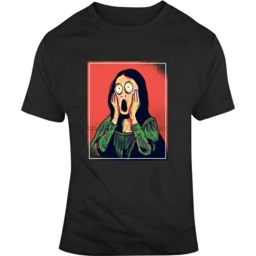 Cartoon Mona Lisa Leonardo Davinci Famous Painting Funny T Shirt