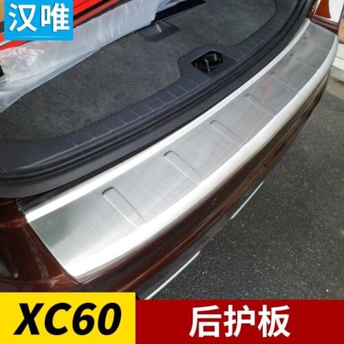 Car styling For XC 60 2018 2019 2020 Scuff Plate/Door Sill Rear Bumper Protector Sill Trunk Tread Plate Trim