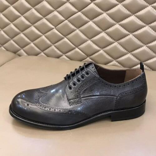 HIGH QUALITY MEN SHOES GENUINE LEATHER LACE UP OFFICE BUSINESS SHOES FORMAL BROGUE OXFORDS WEDDING SHOES WINTER BRAND FASHION