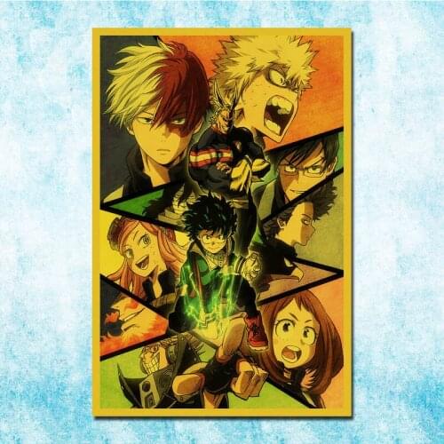 Japanese Anime My Hero Academia Vintage Posters Art Silk Poster Canvas Retro Print For Home Room Decor-034